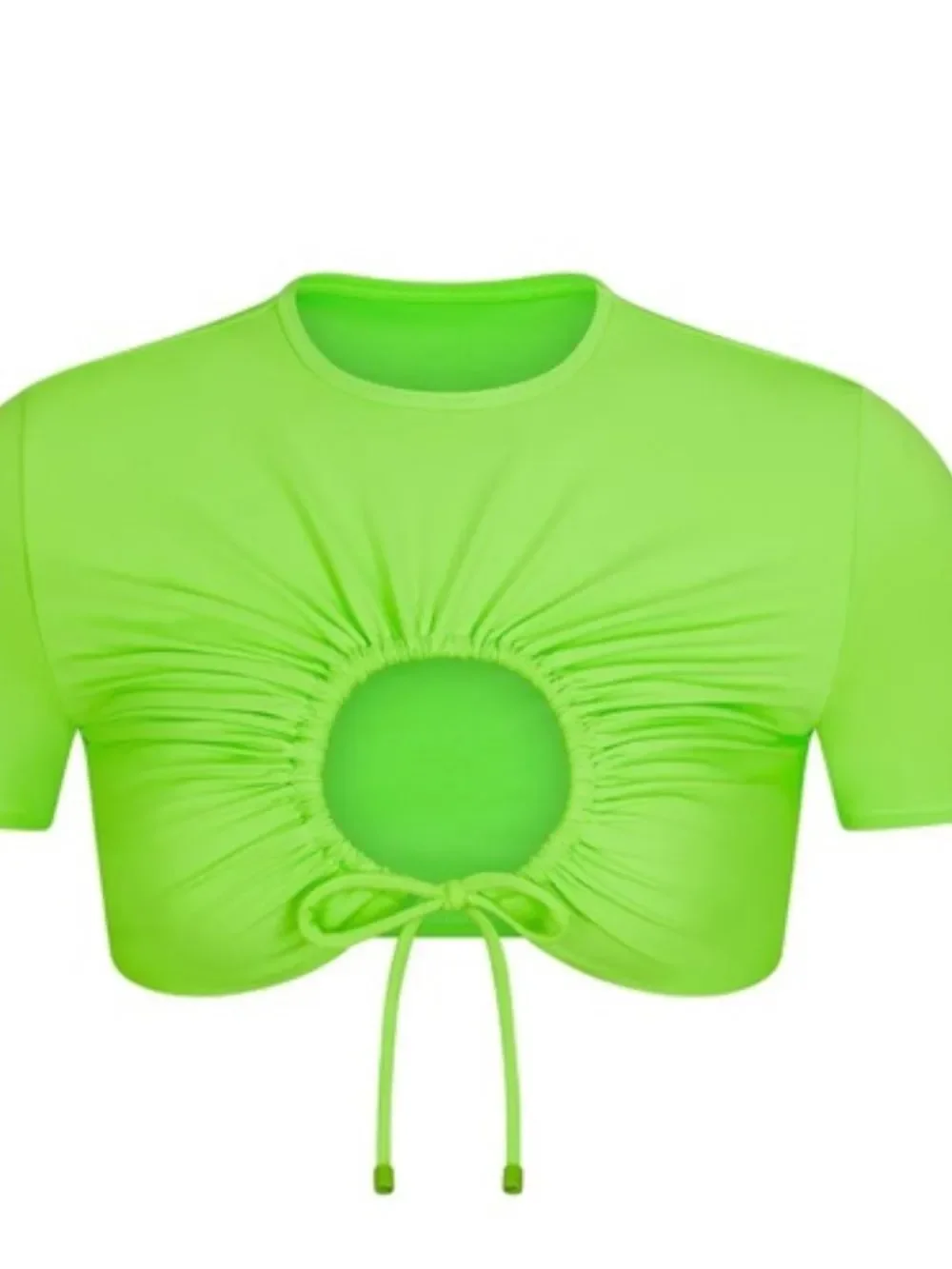 NWT SKIMS Neon‎ Green Swim Ruched T Shirt Top